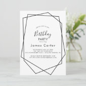 Sleek Modern Script Birthday Party Einladung (Stehend Vorderseite)
