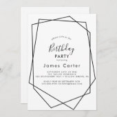 Sleek Modern Script Birthday Party Einladung (Vorne/Hinten)