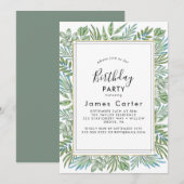 Sleek Modern Script Birthday Party Einladung (Vorne/Hinten)