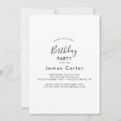 Sleek Modern Script Birthday Party Einladung (Vorderseite)
