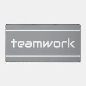 Sleek Modern White TEAMWORK Stripes On Light Gray Schreibtischunterlage (Vorderseite)