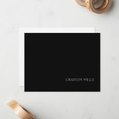 Sleek Moderne Schwarz und Grau Beruflich Mitteilungskarte (Vorderseite/Rückseite Beispiel)