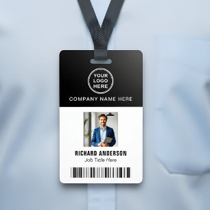 Sleek Moderner Mitarbeiter Foto Name Balken Code A Ausweis