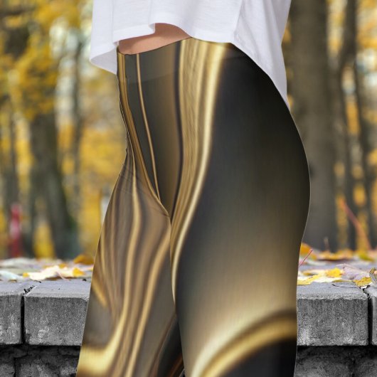 Sleek Molten Brass Print Leggings