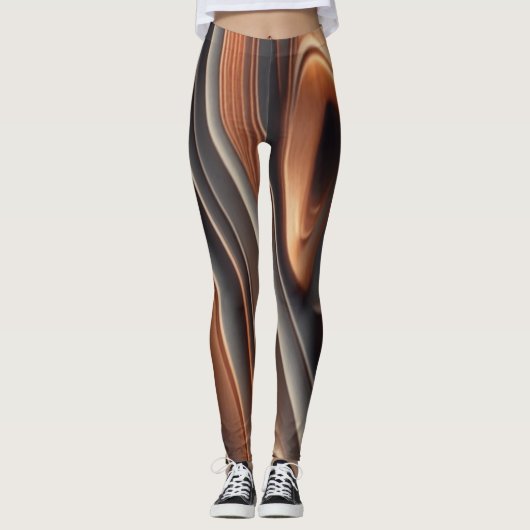 Sleek Molten Copper Print Leggings (Vorderseite)