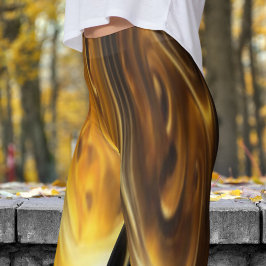 Sleek Molten Gold Print Leggings