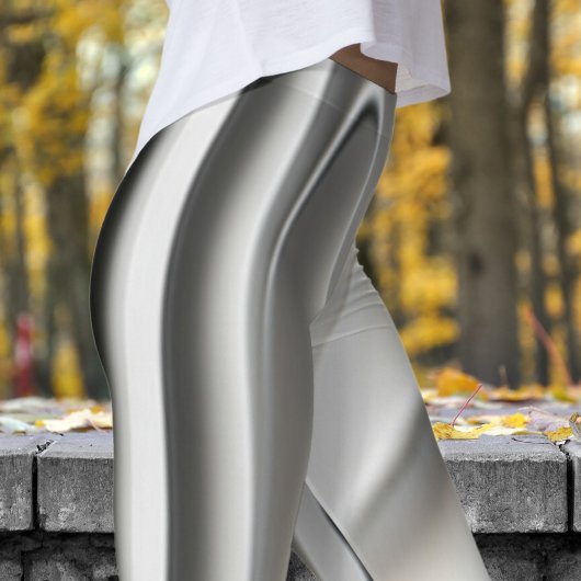Sleek Molten Steel Print Leggings