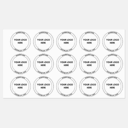 Sleek Monochrome Custom Logo Labels Etiketten (Blatt)