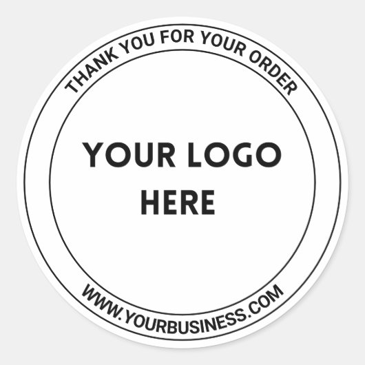Sleek monochrome Logo-Labels Runder Aufkleber (Vorderseite)