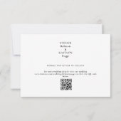 Sleek Monogram Black Wedding QR Code Save the Date (Rückseite)
