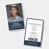 Sleek Navy Blue Modernes Minimalistisches Logo und Ausweis (Vorder- & Rückseite)