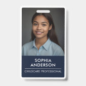 Sleek Navy Blue Modernes Minimalistisches Logo und Ausweis (Vorderseite)