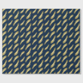 Sleek Navy Gold Geburtstag Chic Wrapping Paper Geschenkpapier (Flach)