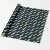 Sleek Navy und Gold Birthday Chic Wrapping Paper Geschenkpapier (Ungerollt)