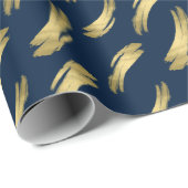 Sleek Navy und Gold Birthday Chic Wrapping Paper Geschenkpapier (Rolleneckpunkt)