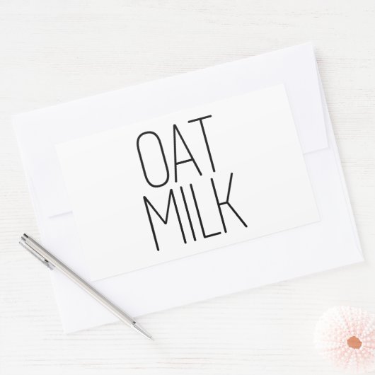 Sleek Oat Milk Rechteckiger Aufkleber (Umschlag)