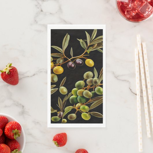 Sleek Olive Branch Paper Napkin Serviette (Beispiel)