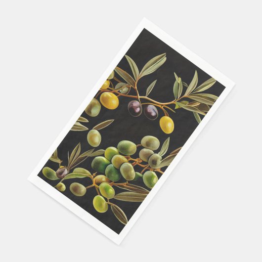 Sleek Olive Branch Paper Napkin Serviette (Ecke)