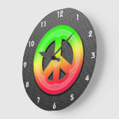 Sleek Peace Sign Große Wanduhr (Winkel)