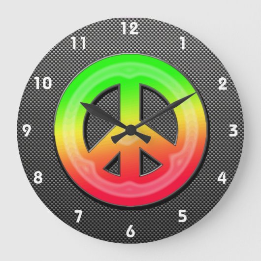 Sleek Peace Sign Große Wanduhr (Vorderseite)