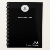 Sleek Personalisiert Black Appointing Book Planer (Vorderseite)