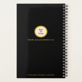 Sleek Personalisiert Black Gold Terminkalender Planer (Rückseite)