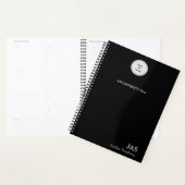 Sleek Personalisiert Black Silver Terminologiebuch Planer (Anzeige)