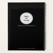 Sleek Personalisiert Black Silver Terminologiebuch Planer (Rückseite)
