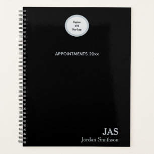 Sleek Personalisiert Black Silver Terminologiebuch Planer