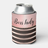 Sleek Pink Striped Boss Lady Dosenkühler (Kanne Vorderseite)