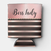 Sleek Pink Striped Boss Lady Dosenkühler (Vorderseite)