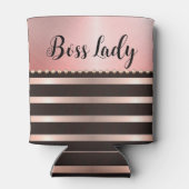 Sleek Pink Striped Boss Lady Dosenkühler (Rückseite)
