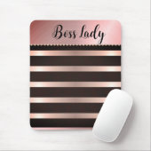 Sleek Pink Striped Boss Lady Mousepad (Mit Mouse)