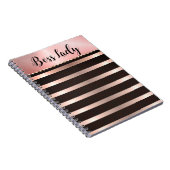 Sleek Pink Striped Boss Lady Notizblock (Rechte Seite)