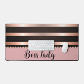 Sleek Pink Striped Boss Lady Schreibtischunterlage (Tastatur & Maus)