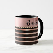 Sleek Pink Striped Boss Lady Tasse (VorderseiteRechts)