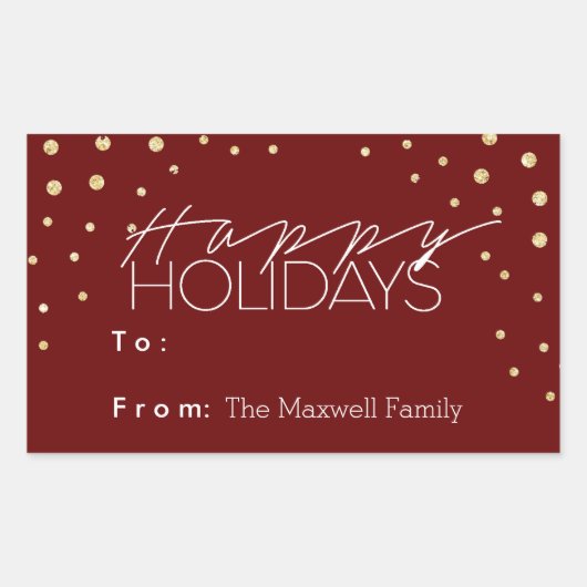 Sleek & Playa Holiday | Geschenketikett Rechteckiger Aufkleber (Vorderseite)