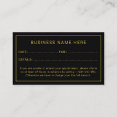 Sleek Professional Appointment Card for Scheduling Terminkarte (Rückseite)
