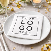 Sleek Professional Black Square Corporate Logo Serviette