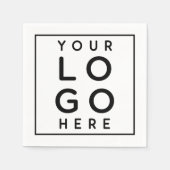 Sleek Professional Black Square Corporate Logo Serviette (Vorderseite)