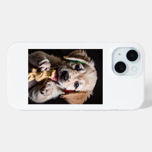 Sleek Protection White iphone15 Case (Rückseite (Horizontal))