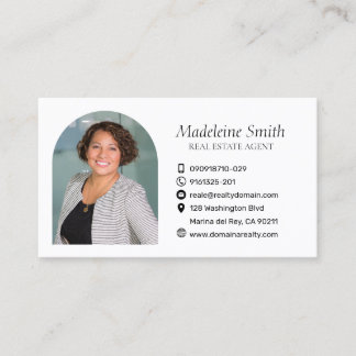 Sleek Real Anwesen Agent Modernes Weiß Minimalisti Visitenkarte