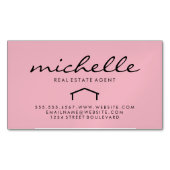 Sleek Real Anwesen Agent (pink) Magnetische Visitenkarte (Vorderseite)