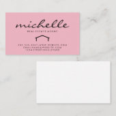 Sleek Real Anwesen Agent (pink) Visitenkarte (Vorne/Hinten)