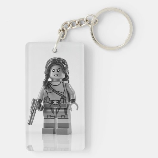 "Sleek Rectangle Keychain – Minimalist Design with Schlüsselanhänger (Rückseite)