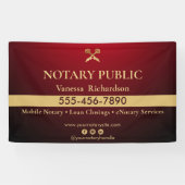 Sleek Red & Gold Notare Business Marketing Event Banner (Horizontal)