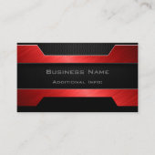 Sleek Red Metal Business Card Visitenkarte (Vorderseite)