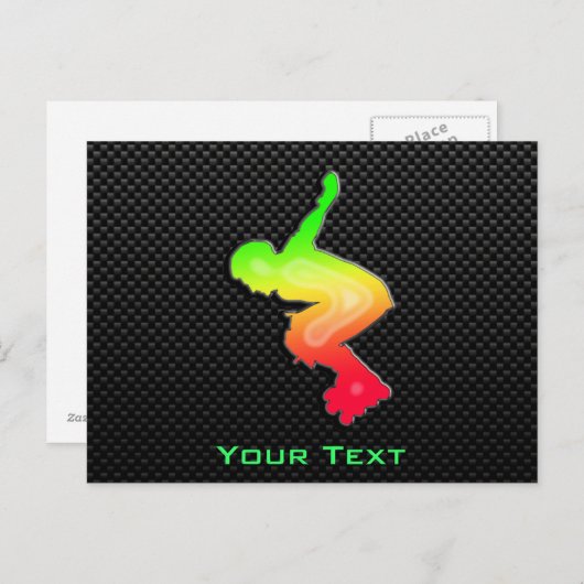 Sleek Rollerblading Postkarte (Vorne/Hinten)