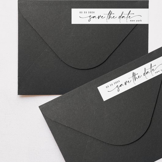 Sleek Romance | Schwarz Save the Date weiß |