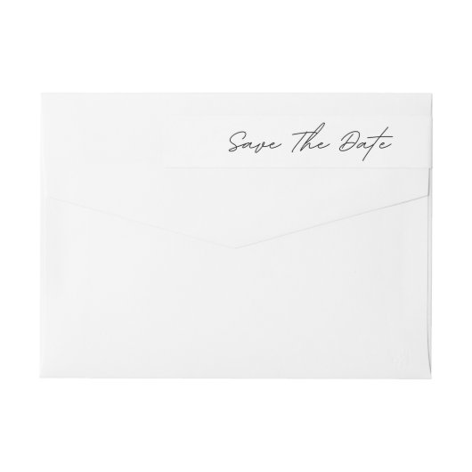 Sleek Romance | Schwarz Save the Date weiß | Wr (Rückseite)